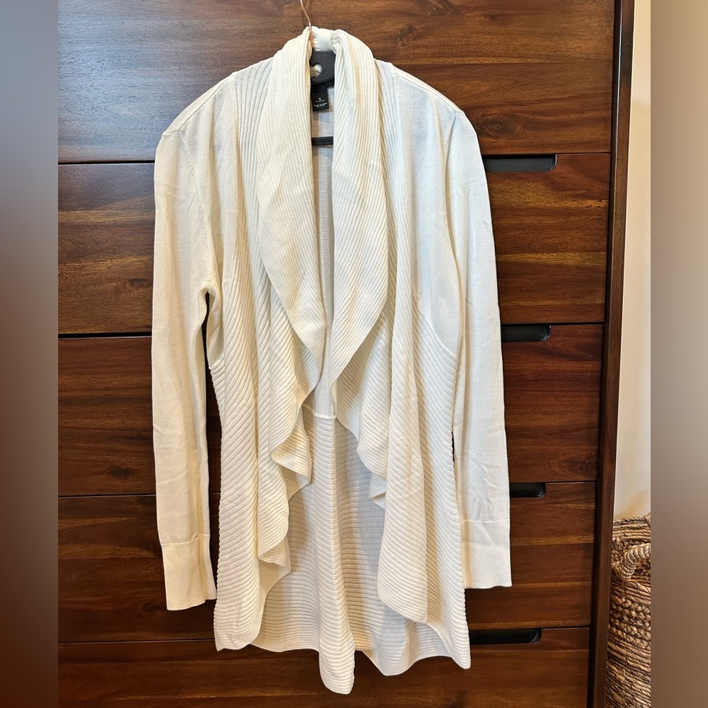 White House Black Market Waterfall Cardigan with Cascading Collar. Size Small